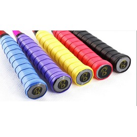 [Mikan] Grip Tape 5 Color Set of 30 Black, Red, Blue, Yellow, Purple, Tennis, Golf, Squash Badminton Fishing Rod, Wicking, Non Slip