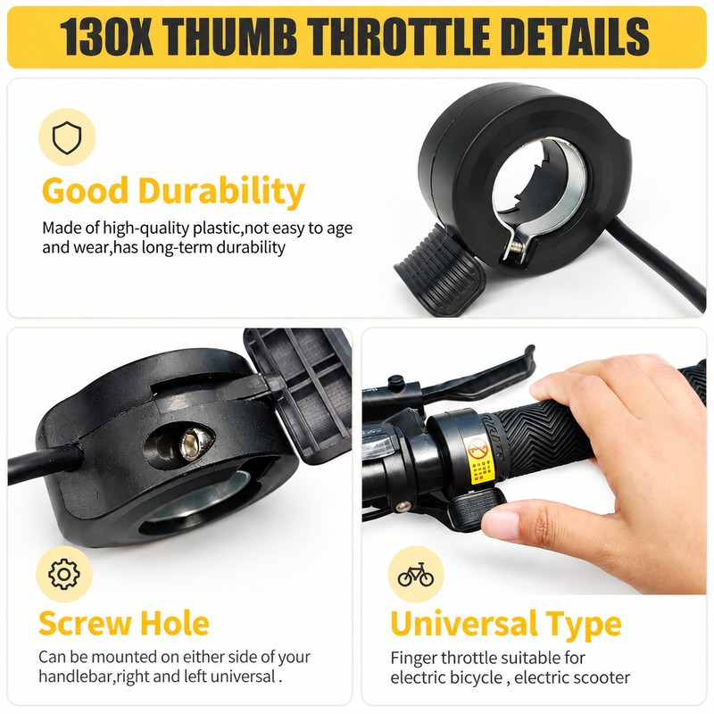 Electric Bike 130X Thumb Throttle for Speed Control – Waterproof