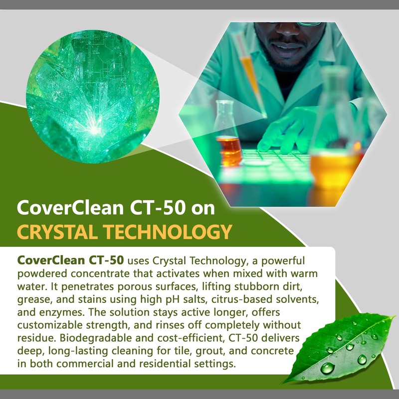 CoverTec Crystal Clean Tile Grout, Hard Surface Powerful Mold, Mildew,