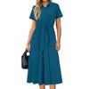 Newshows Womens Wear to Work Long Dresses Tie Waist Shirt