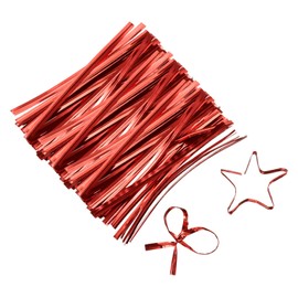 QUARKZMAN Pack of 800 2.3 inch twist ties, metallic twist ties, reusable plastic-coated twist ties for bakery, candy bags, coffee bags, goodie bags, red