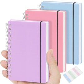 MSTONAL 3 Pack Small Spiral Notebook College Ruled, 3.5x5.5 Mini Pocket Spiral Notebooks With 7mm Lined Pages, 80 Sheets/160 Pages 100gsm Thick Paper to Stay Organized for Work School Office