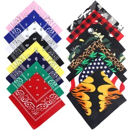 Gldierasaqe 16 Pack Bandanas Novelty Multipurpose Bandana Polyester Paisley Bandanas for Men Women