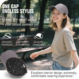 AOPREL Baseball Cap Men Women Waterproof Baseball Cap Breathable UV Protection Baseball Cap for Outdoor Activities Golf Tennis, black, Unit size