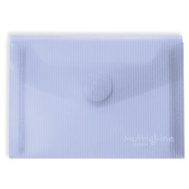 Grafoplás | Pack of 5 A6 Plastic Envelopes | Velcro Closure | Light Blue | Multiline | 16 x 12 cm | Transparent Striped Crystal Polypropylene | Perfect for Small Documents