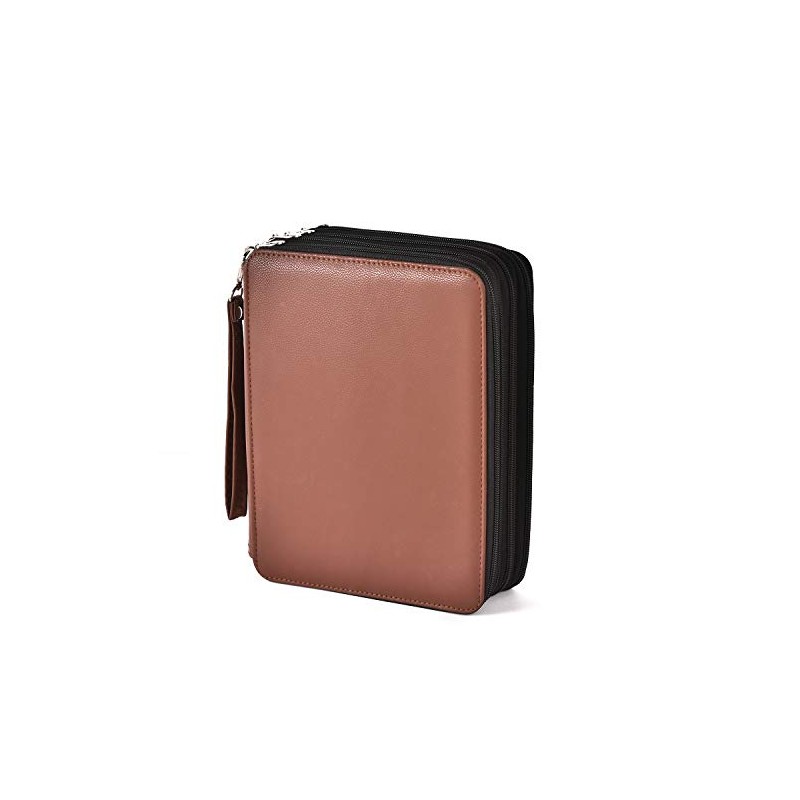 Becho Multifunction Zipper Soft Leather Pencil Case with Multi-Layer Zipper