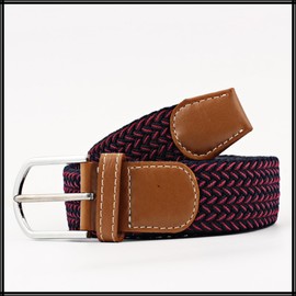 White Fang BT472 Braided Belt, Gold, Casual, No Holes, Simple, Solid Color, Men's, Women's, Mesh Belt, blue