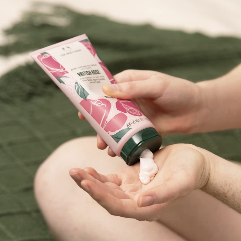 The Body Shop Milk In Body Lotion, British Rose, 7.8