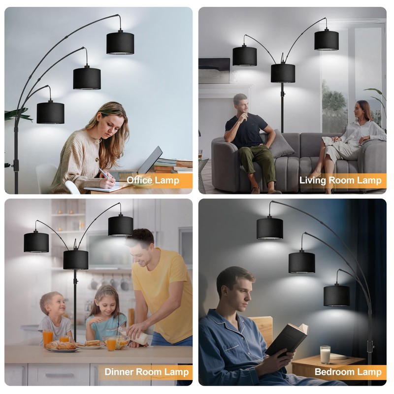 Dimmable Floor Lamp - 3 Lights Arc Floor Lamps for