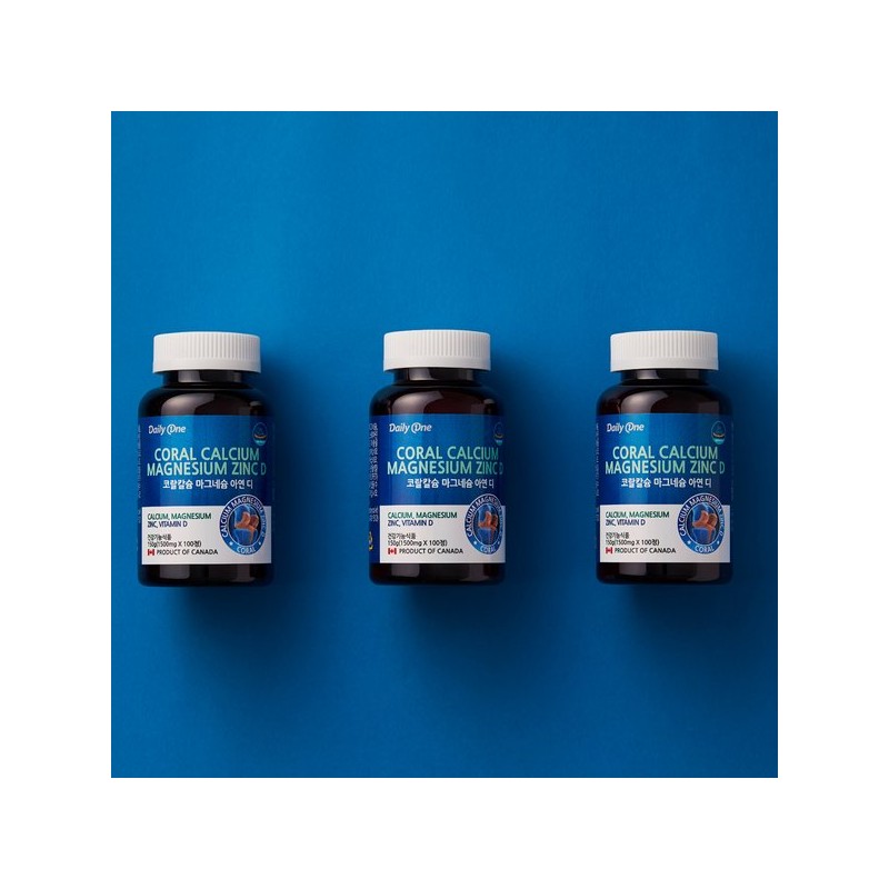 DailyOne 데일리원 코랄칼슘마그네슘아연디 1,500mg X 100정 1통 Daily One Coral