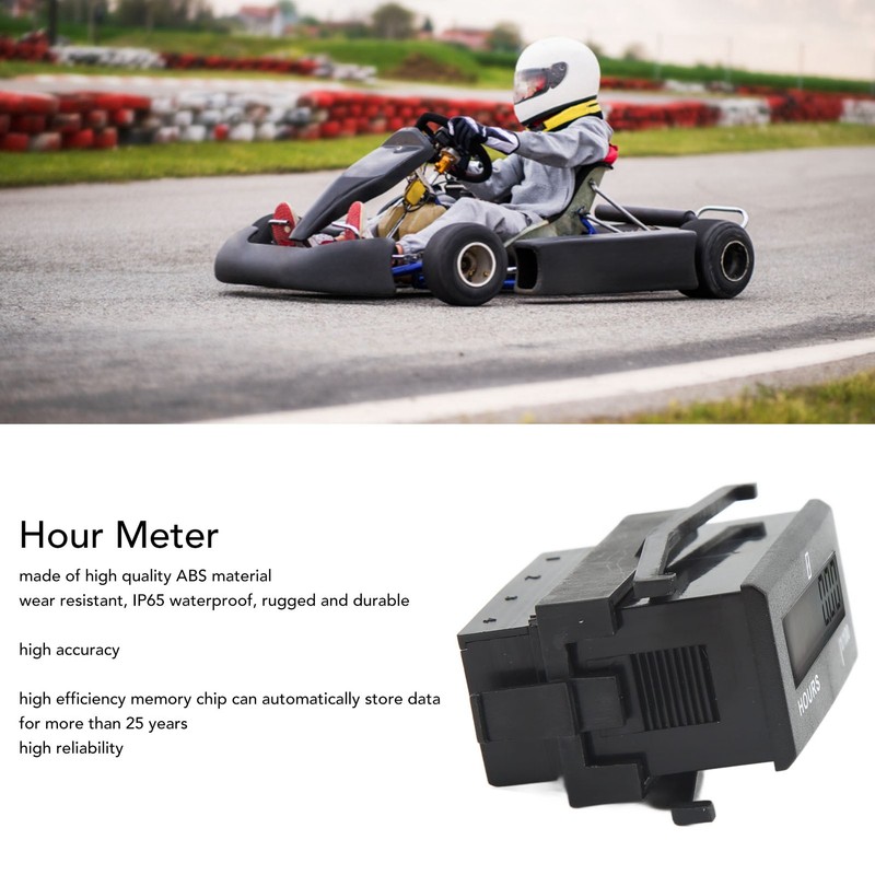 Universal Digital Tach Resettable Hour Meter IP65 Waterproof for Lawn