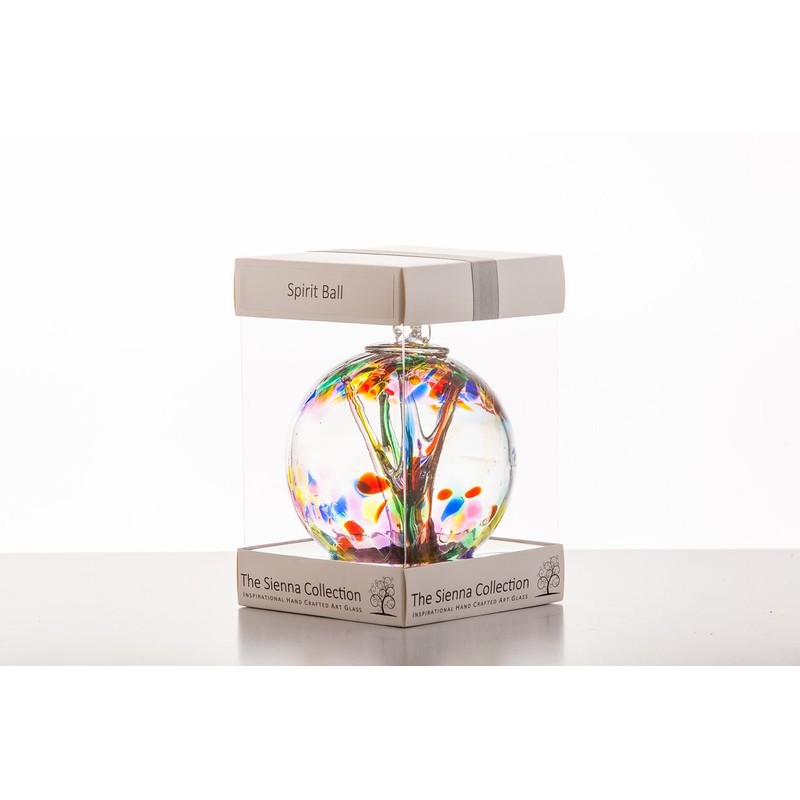Witches or Spirit ball, 15cm, multicoloured with glass strands inside