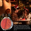 Wooden Surface Metal Frame Round Travel Mirror