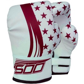 Kids Junior 2oz Pro Boxing Gloves, Kickboxing Fight Gloves, Sparring Training Punching Mitts, Heavy Bag Punch Bag MItt for Boxing Fighting Gloves Girls & Boys (Red/White)