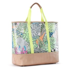 Sakroots Seville Tote Leather Trim NEON WILD LIFE