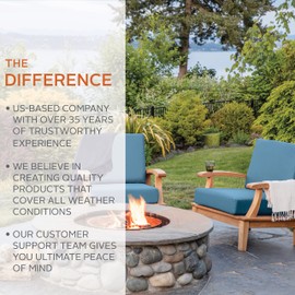 Classic Accessories Ravenna Water-Resistant 23 x 23 x 5 Inch Square Outdoor Seat Cushion Slip Cover, Patio Furniture Chair Cushion Cover, Mushroom, Patio Furniture Cushion Covers