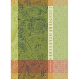 Garnier Thiebaut Jardiniere Vert (Green Planter) French Kitchen Towel 22"x30", Cotton, Jacquard