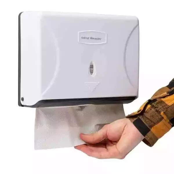 Mind Reader Wall Mounted Multi-Fold Paper Towel Dispenser, White