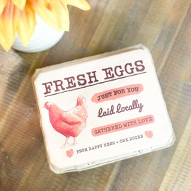 Dozen Egg Cartons 70-Pack – Paper Pulp Egg Cartons Reusable - Anti-Crack Moisture Absorbing Vintage Egg Holder for 12 Eggs for Farm Stand Supplies, Produce Containers Farmers Market ("FRESH EGGS", 70)