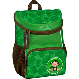 Scooli Children's Backpack for Girls & Boys, Mini Me, Ergonomic Nursery Backpack for 2-5 Years, with Removable Chest Strap, for Nursery, Creche and Kindergarten, Max Monkey