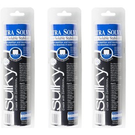 Sulky Of America Ultra Solvy Extremely Firm & Stable Water Soluble Stabilizer, 8" by 8 yd (408-08) (Three Pack)