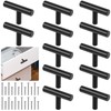 Romeda 12 Pack Black Cabinet Knobs, 2in Single Hole Cabinet