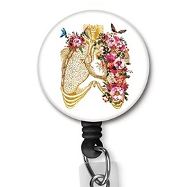 HETANEH Human Heart and Lungs Nurse Badge Reels Retractable with Alligator Clip Office Employee ID Name Card Holder Doctor Teachers Students Women Men for Graduation