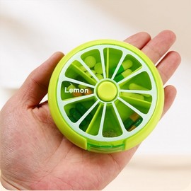 Lime Pill Box Pill Case Weekly Rotating Divider nutrition system 5ea