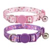 YUDOTE Cat Collars Pack of 2, Colorful Printed Basic Strong