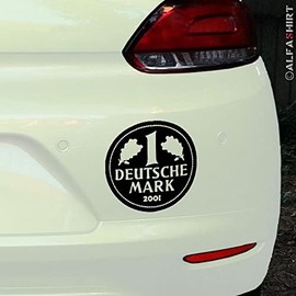 Currency D Mark of the Best in the World Sticker Back Wollen Collectors Keepsake BRD (Black, 10 x 10 cm) # A235