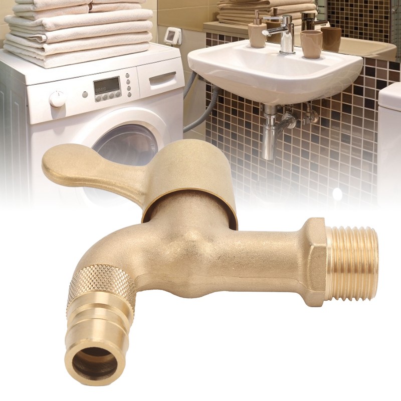 Brass WaterTap G1/2in Thread Spiral Opening Switch for Household Washing