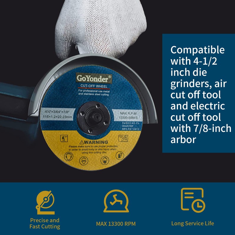 GoYonder 25 Pack 4 1/2 cutting Wheels for Metal,Stainless Steel,4.5"