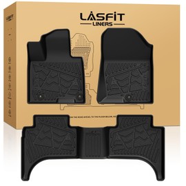 LASFIT Floor Mats for Hyundai Santa Cruz 2025 2024 2023 2022, Custom Fit TPE All Weather Floor Liners 1st & 2nd Row Car Mats for Hyundai Santa Cruz 2022-2025, Black