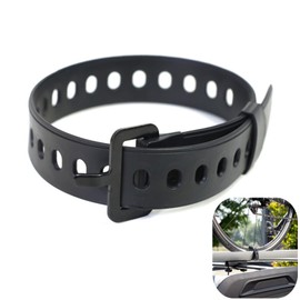 Adjustable Cable Straps with 25 Buckles, Reusable Fastening Cable Ties Rubber Utility Strap with Clip, Hook and Loop Securing Strap for Cable Tidy, Wire Management, Cord Organiser, Black, 18In