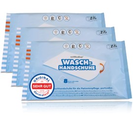 ZVG zetMedica Moist Wash Gloves, 24 Moist Washcloths, Disposable Wash Cloths for Bedridden Patients Camping Festival Hiking