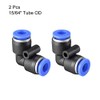 sourcing map Plastic Elbow Push to Connect Tube Fitting 6mm
