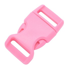 KEEJEA 15 Pack Curved Side Quick Release Plastic Buckles for Paracord Bracelets Clasp/Pet Collar 15mm Webbing/Backpack Straps (Pink)