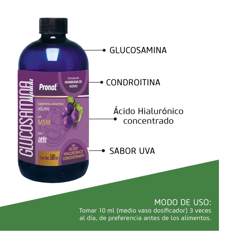 Pronat | GLUCOSAMINA LIQUIDA UVA 580 ML