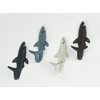 Zeckos Set of 4 Rustic Nautical Cast Iron Shark Wall