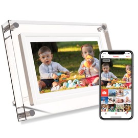 Frameo 7INCH WiFi Acrylic Digital Picture Frame,1024 * 600 IPS Screen Digital Photo Frame,32GB Build in Memory,Auto-Rotate,Share Your Love Anytime Anywhere