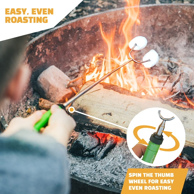 MalloMe Smores Sticks for Fire Pit - Premium 34 inch