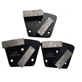 3 Pcs Diamond Grinding Disc Block Trapezoid 3*M6 Hole Genenal Sintering Medium Bond for Concrete Epoxy Floor (30#)