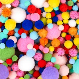 Beadiful Heaven 1200PCS Multicolor Pom Poms, 1-3cm, Soft High Elasticity, Assorted Sizes, Crafts, Decor