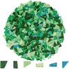 Yazikisa 1.1 lb Glass Mosaic Tiles Mixed Green Irregular Crystal