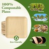 ECOLipak 6 Inch Compostable Palm Leaf Plate Like Bamboo Plate,