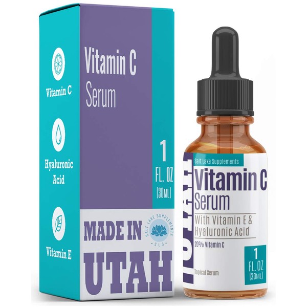 Vitamin C Serum For Face And Skin Rejuvenation With Hyaluronic Acid And Vitamin E Battles Signs Of Aging By Moisturizing & Boosting Antioxidant Levels For Wrinkle-Free & Younger Skin - 1 fl oz
