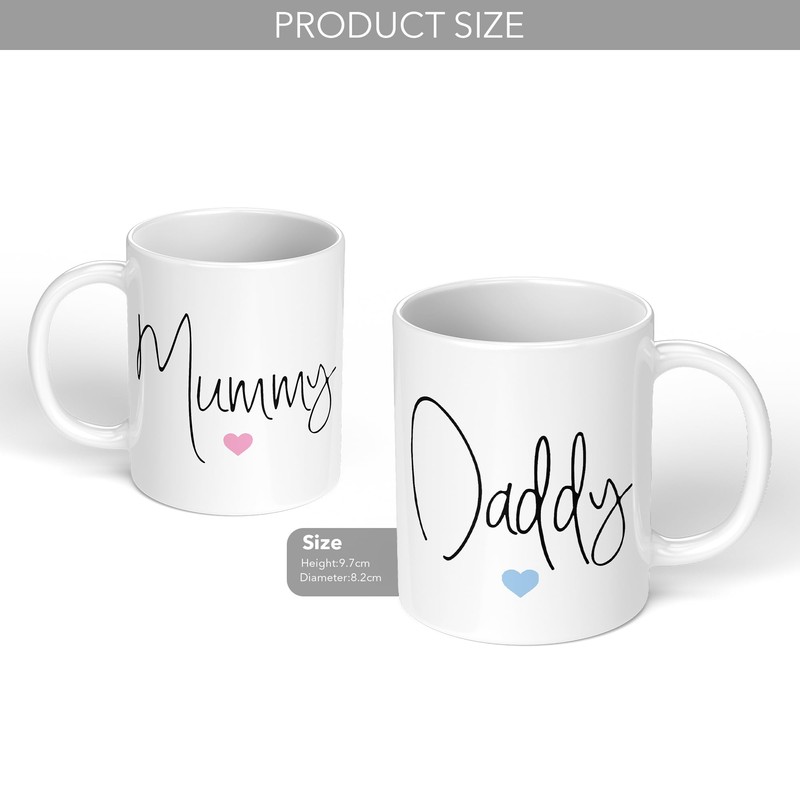 Print Maniacs Set of 2 Mugs Mummy and Daddy Mum