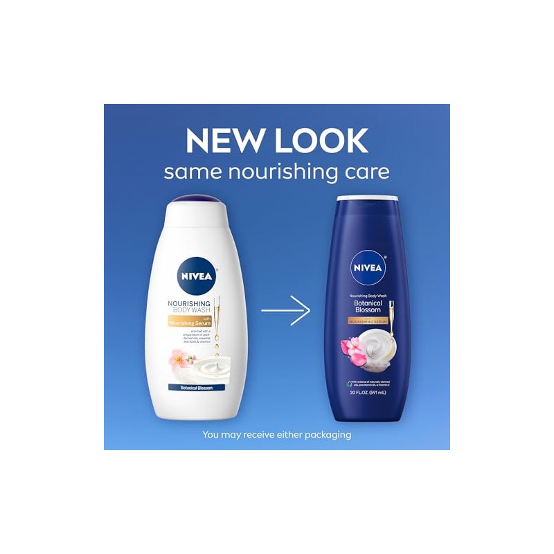 NIVEA Nourishing Botanical Blossom Body Wash, 20 Fl Oz