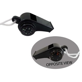 ToolUSA 3 in 1 Black Outdoor Whistle | Compass, Thermometer, & Lanyard | Ideal for Camping & Hiking