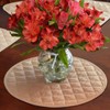 Sweet Pea Linens Solid Khaki Tan Quilted Charger-Center Round Placemats